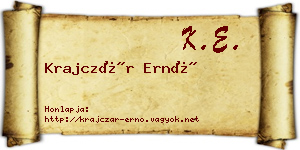 Krajczár Ernő névjegykártya